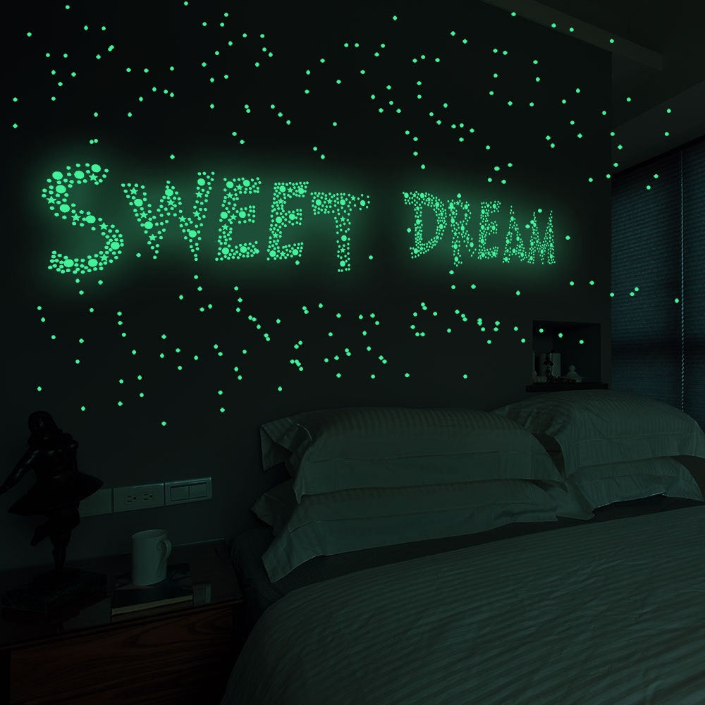1Pcs 3D domed and stars wall stickers night glow in the dark bright stars wall stickers Fluorescent Baby Home Decoration decal