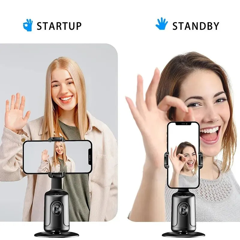 360 Auto Face Tracking Gimbal AI Smart Gimbal Face Tracking Automatischer Telefonhalter für Smartphone-Video-Vlog-Live-Stabilisator-Stativ
