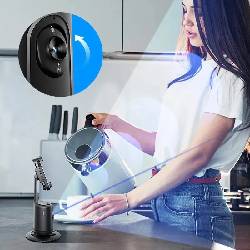 360 Auto Face Tracking Gimbal AI Smart Gimbal Face Tracking Automatischer Telefonhalter für Smartphone-Video-Vlog-Live-Stabilisator-Stativ