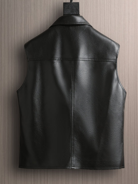 Casual Stylish Men'S Vest with Multiple Zippers, Model 37B