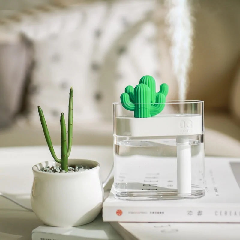 160 ml Ultraschall-Luftbefeuchter, klares Kaktus-Farblicht, USB-Diffusor für ätherische Öle, Autoreiniger, Aromadiffusor, Anionen-Nebelhersteller