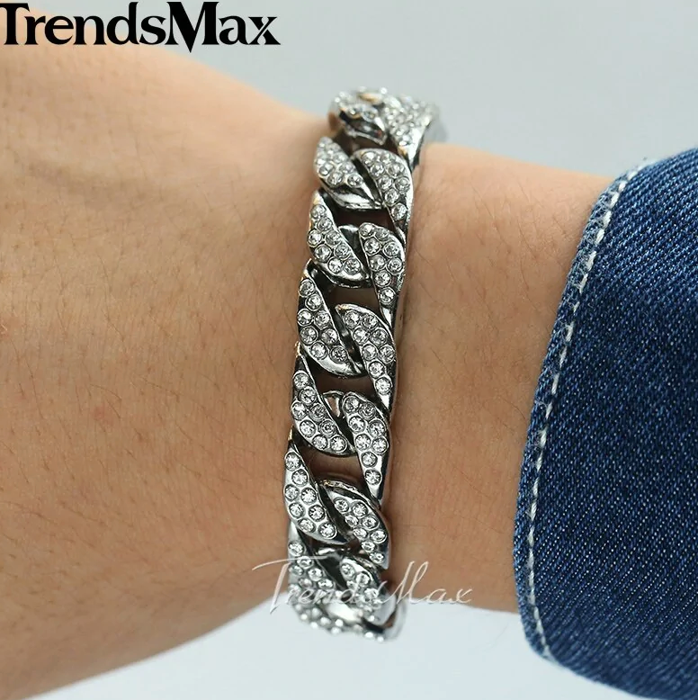 Miami Curb Cuban Chain Armband für Herren Gold
