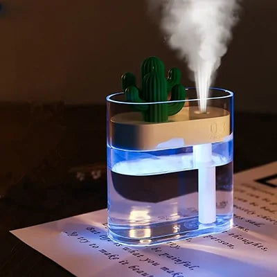 160 ml Ultraschall-Luftbefeuchter, klares Kaktus-Farblicht, USB-Diffusor für ätherische Öle, Autoreiniger, Aromadiffusor, Anionen-Nebelhersteller