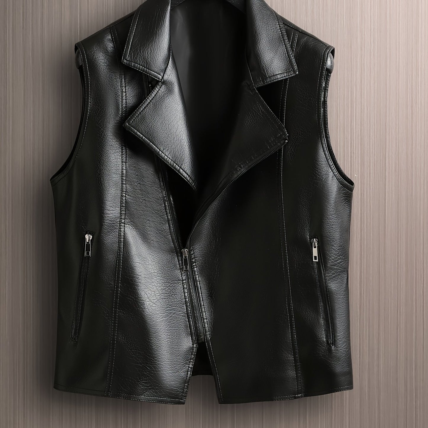 Casual Stylish Men'S Vest with Multiple Zippers, Model 37B