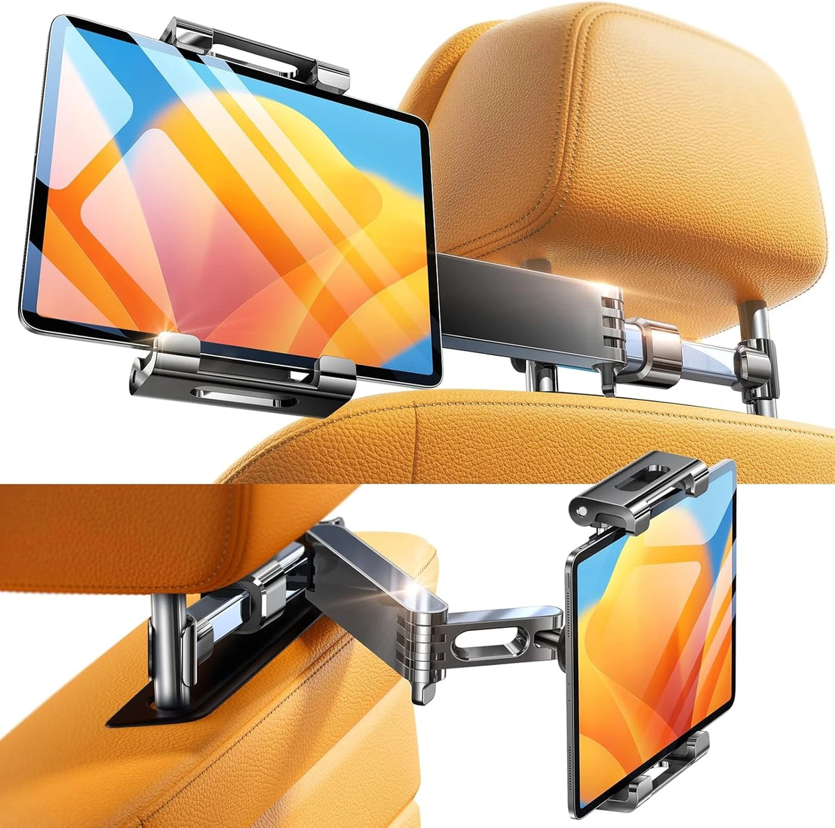 Car Tablet Holder, Headrest Tablet Mount Headrest Stand Cradle Compatible With Devices For IPad Air Mini, Other 4.7-12.9